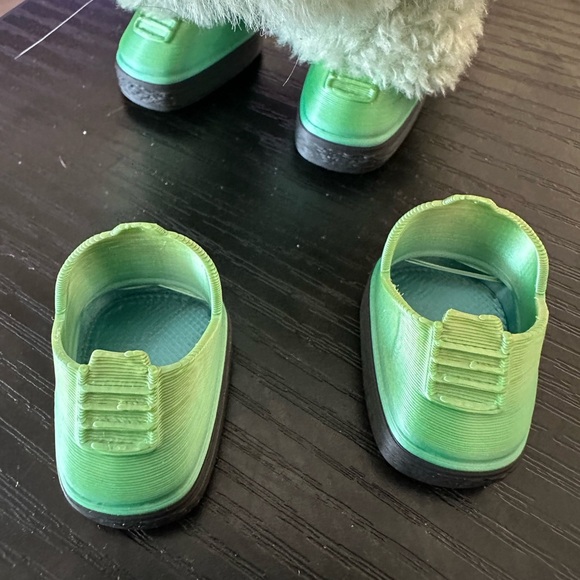 3D Printed Accessories - Labubu 3D printed metallic Green shoes - 1 pair